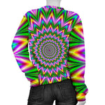 Psychedelic Radiant Optical Illusion Women's Crewneck Sweatshirt GearFrost