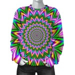 Psychedelic Radiant Optical Illusion Women's Crewneck Sweatshirt GearFrost