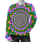 Psychedelic Radiant Optical Illusion Women's Crewneck Sweatshirt GearFrost