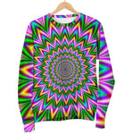 Psychedelic Radiant Optical Illusion Women's Crewneck Sweatshirt GearFrost