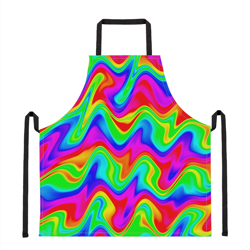 Psychedelic Rainbow Trippy Print Apron