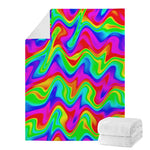 Psychedelic Rainbow Trippy Print Blanket