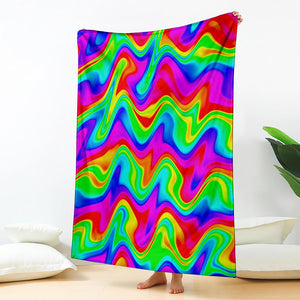 Psychedelic Rainbow Trippy Print Blanket