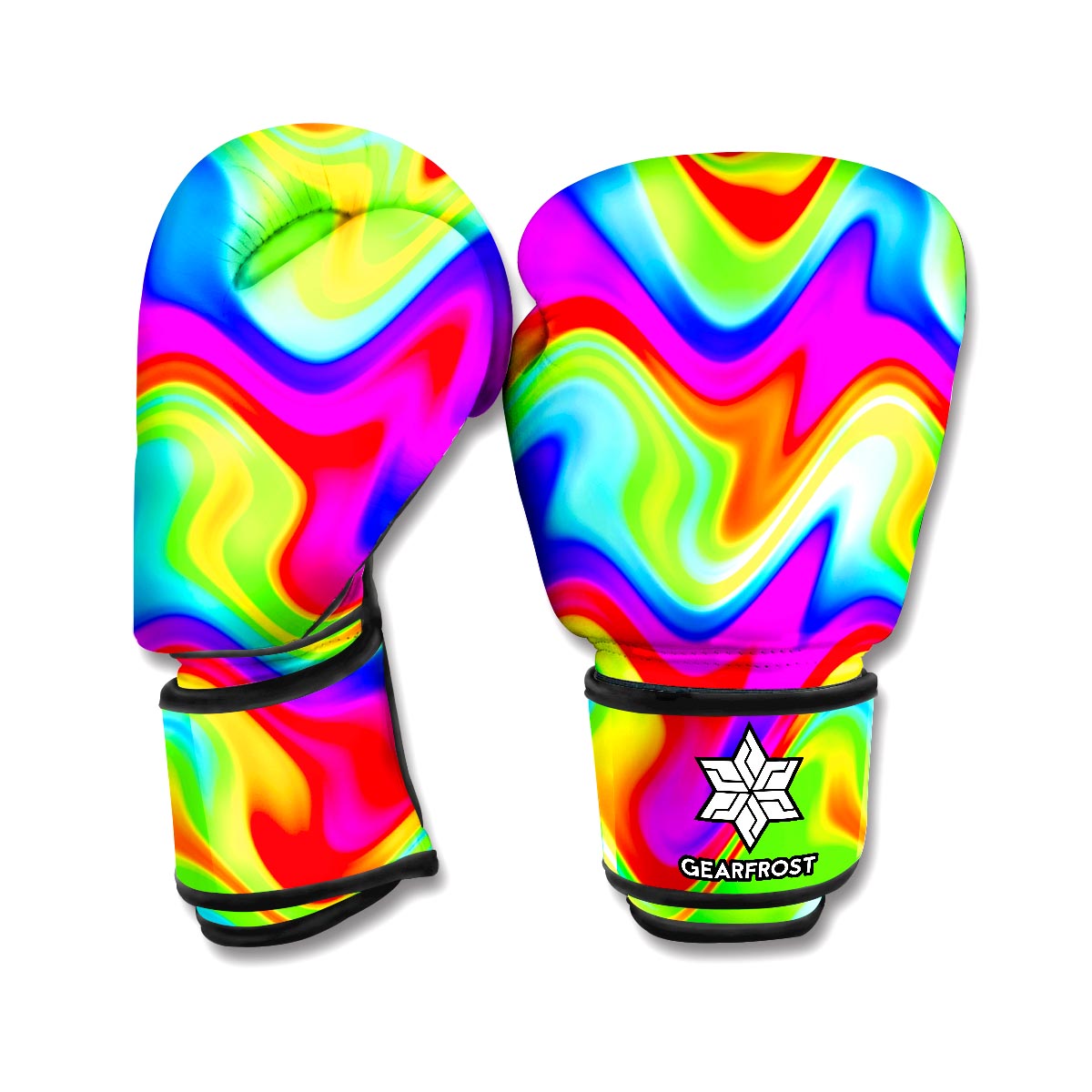 Psychedelic Rainbow Trippy Print Boxing Gloves