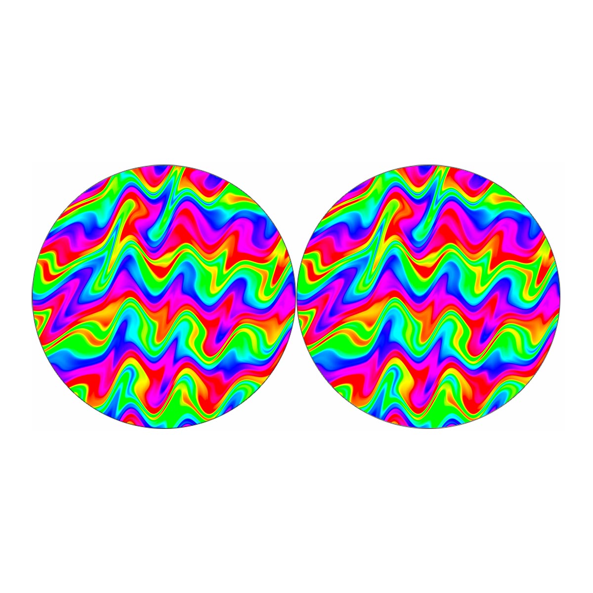 Psychedelic Rainbow Trippy Print Car Coasters