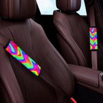 Psychedelic Rainbow Trippy Print Car Seat Belt Covers