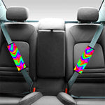 Psychedelic Rainbow Trippy Print Car Seat Belt Covers