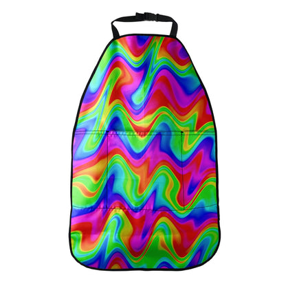 Psychedelic Rainbow Trippy Print Car Seat Organizers