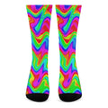 Psychedelic Rainbow Trippy Print Crew Socks