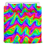 Psychedelic Rainbow Trippy Print Duvet Cover Bedding Set