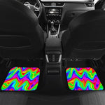 Psychedelic Rainbow Trippy Print Front and Back Car Floor Mats