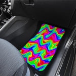 Psychedelic Rainbow Trippy Print Front and Back Car Floor Mats