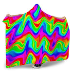 Psychedelic Rainbow Trippy Print Hooded Blanket