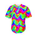 Psychedelic Rainbow Trippy Print Men's Baseball Jersey