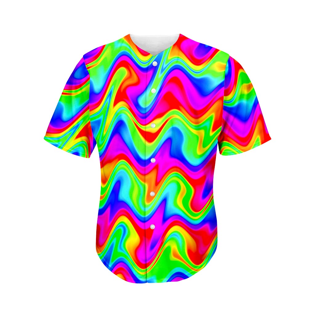 Psychedelic Rainbow Trippy Print Men's Baseball Jersey