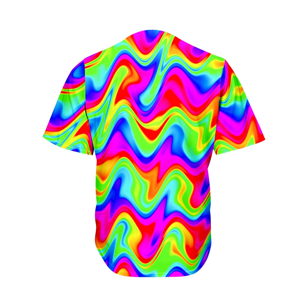 Psychedelic Rainbow Trippy Print Men's Baseball Jersey