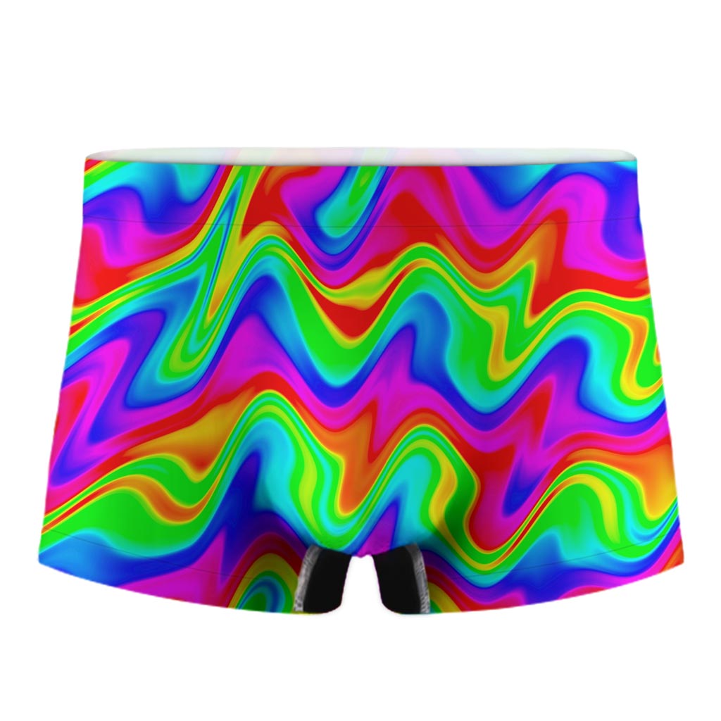 Psychedelic Rainbow Trippy Print Men's Boxer Briefs
