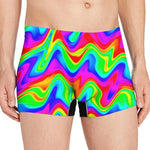 Psychedelic Rainbow Trippy Print Men's Boxer Briefs
