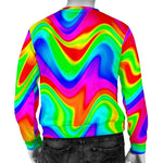 Psychedelic Rainbow Trippy Print Men's Crewneck Sweatshirt GearFrost