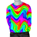 Psychedelic Rainbow Trippy Print Men's Crewneck Sweatshirt GearFrost