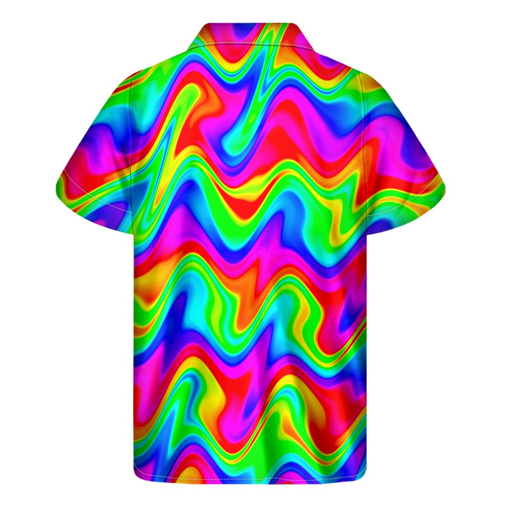 Psychedelic Rainbow Trippy Print Men's Short Sleeve Shirt