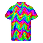 Psychedelic Rainbow Trippy Print Men's Short Sleeve Shirt