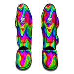 Psychedelic Rainbow Trippy Print Muay Thai Shin Guard