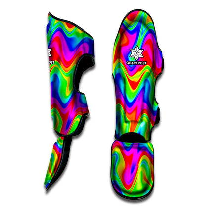 Psychedelic Rainbow Trippy Print Muay Thai Shin Guard