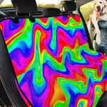 Psychedelic Rainbow Trippy Print Pet Car Back Seat Cover