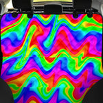 Psychedelic Rainbow Trippy Print Pet Car Back Seat Cover