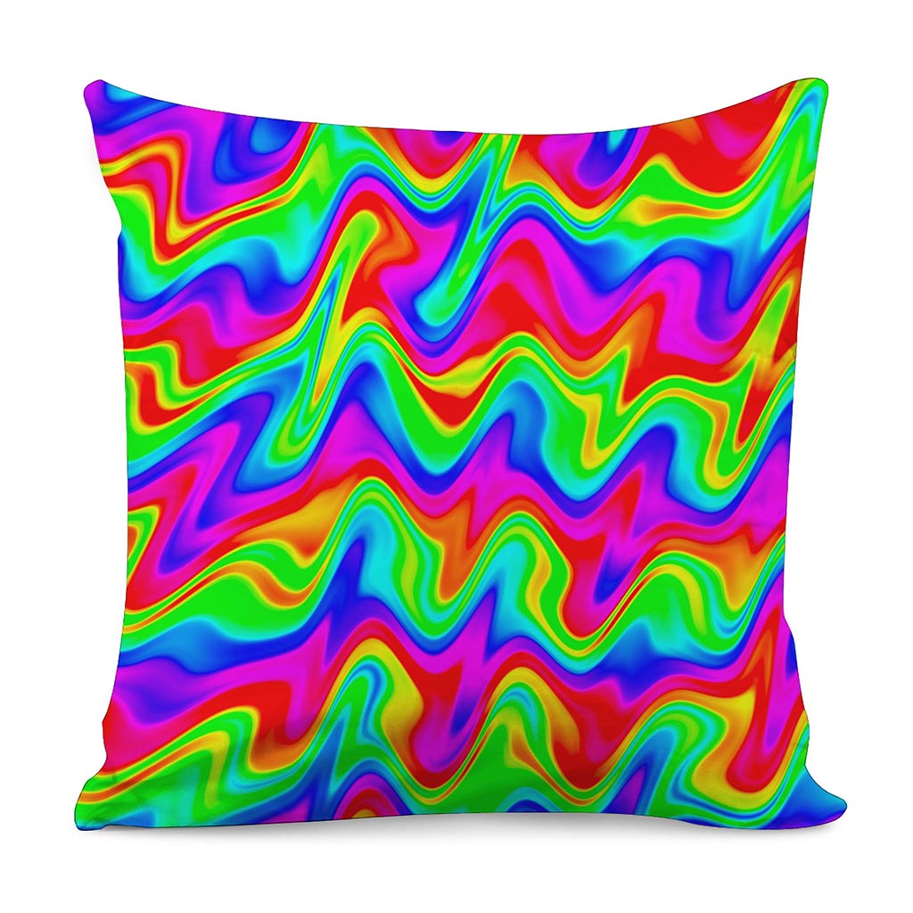 Psychedelic Rainbow Trippy Print Pillow Cover