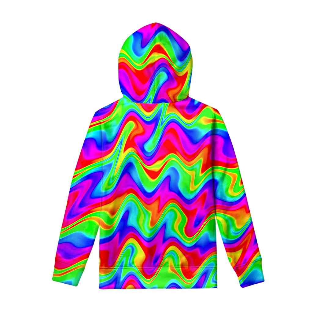 Psychedelic Rainbow Trippy Print Pullover Hoodie