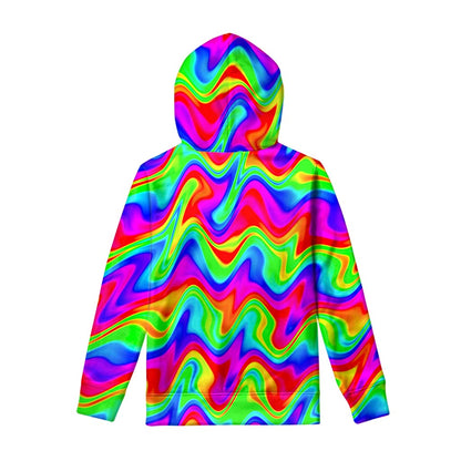 Psychedelic Rainbow Trippy Print Pullover Hoodie