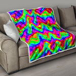 Psychedelic Rainbow Trippy Print Quilt