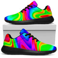 Psychedelic Rainbow Trippy Print Walking Shoes