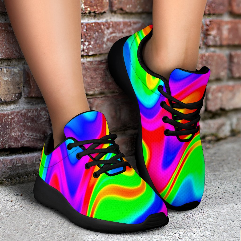 Psychedelic Rainbow Trippy Print Sport Shoes GearFrost