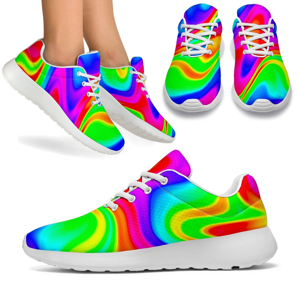 Psychedelic Rainbow Trippy Print Sport Shoes GearFrost