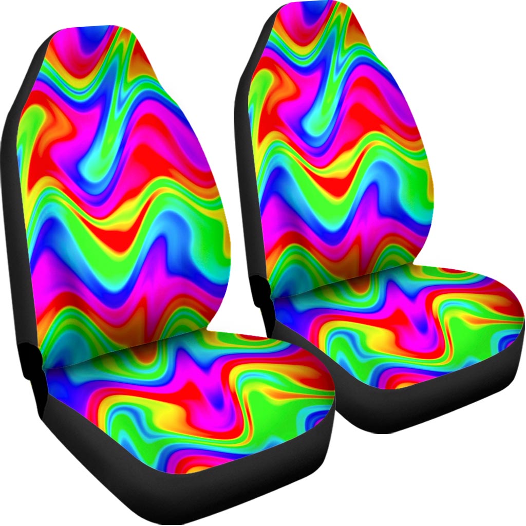 Psychedelic Rainbow Trippy Print Universal Fit Car Seat Covers