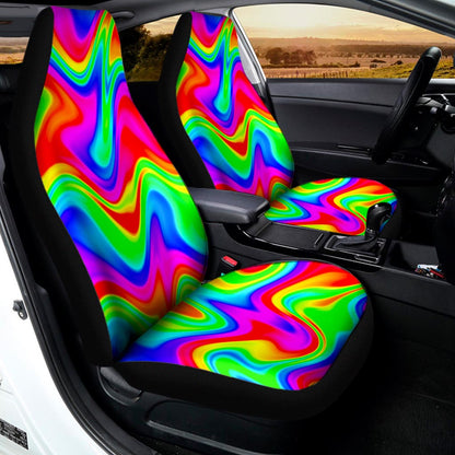 Psychedelic Rainbow Trippy Print Universal Fit Car Seat Covers