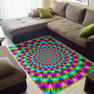 Psychedelic Rave Optical Illusion Area Rug GearFrost