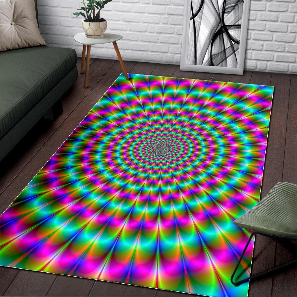 Psychedelic Rave Optical Illusion Area Rug GearFrost