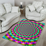 Psychedelic Rave Optical Illusion Area Rug GearFrost