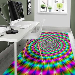 Psychedelic Rave Optical Illusion Area Rug GearFrost