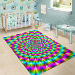 Psychedelic Rave Optical Illusion Area Rug GearFrost