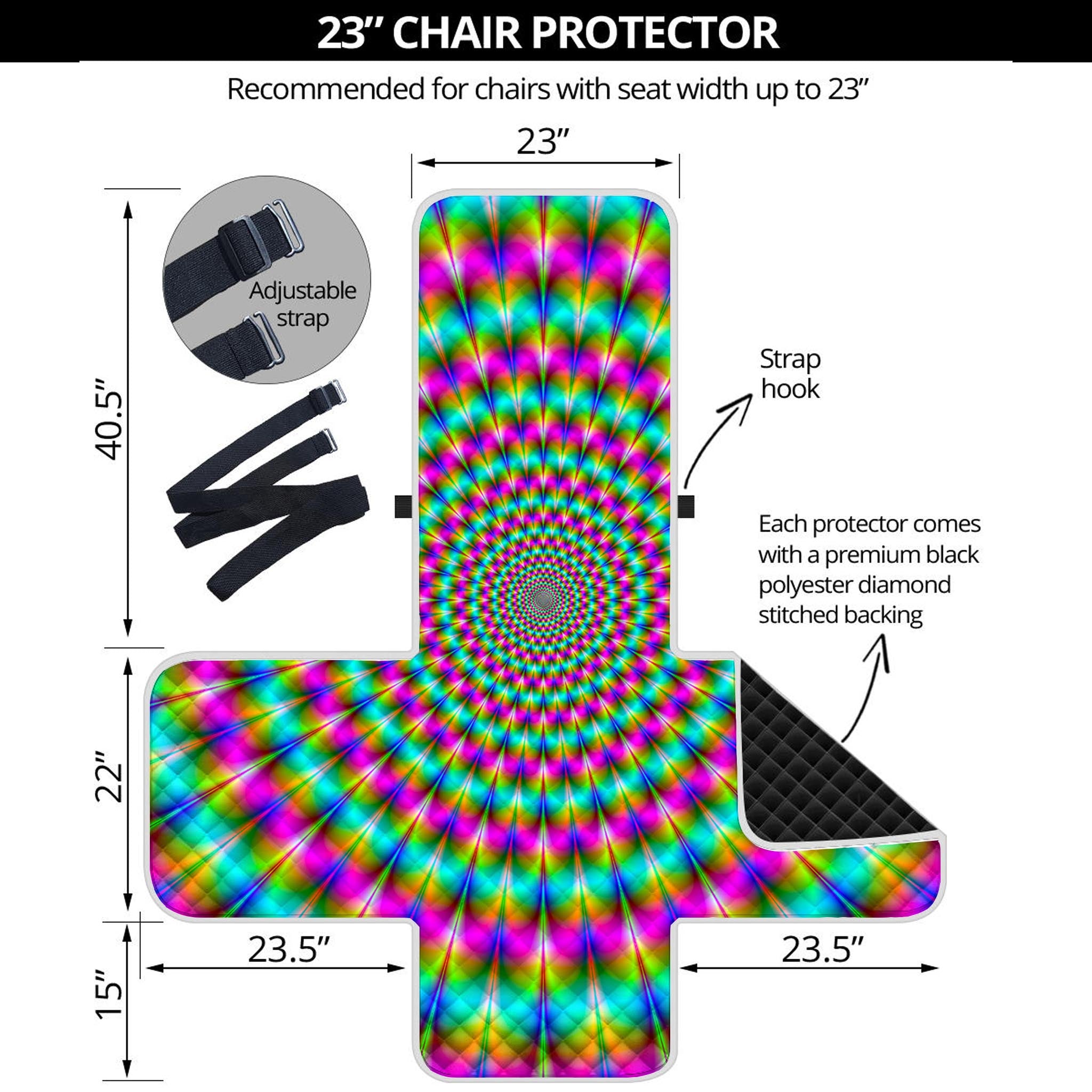 Psychedelic Rave Optical Illusion Armchair Protector