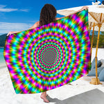 Psychedelic Rave Optical Illusion Beach Sarong Wrap