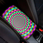 Psychedelic Rave Optical Illusion Car Center Console Cover