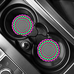 Psychedelic Rave Optical Illusion Car Coasters