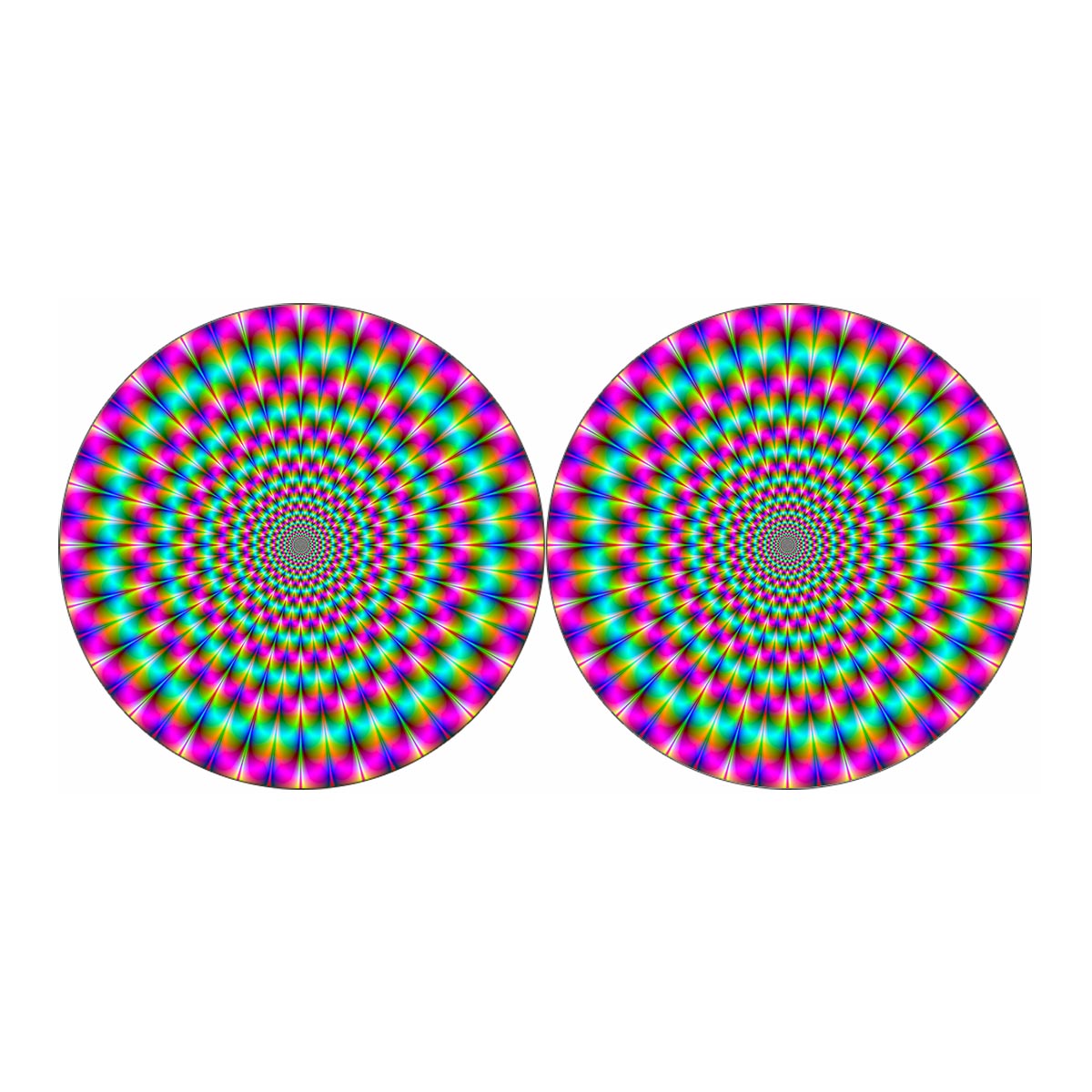 Psychedelic Rave Optical Illusion Car Coasters