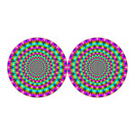 Psychedelic Rave Optical Illusion Car Coasters